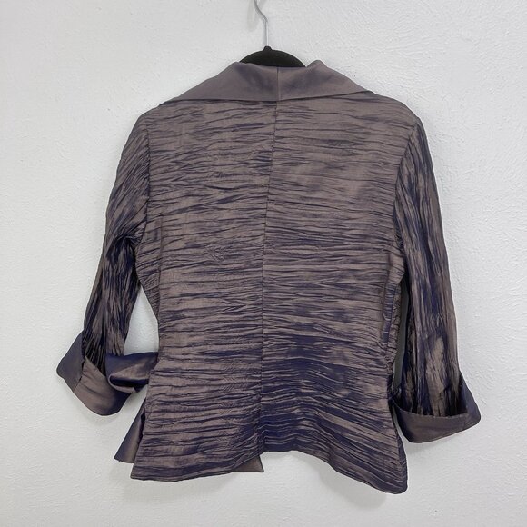 Vintage Y2K Cachet Iridescence Crossover Wrap Top Purple Size 12 Party Holiday - Picture 8 of 11